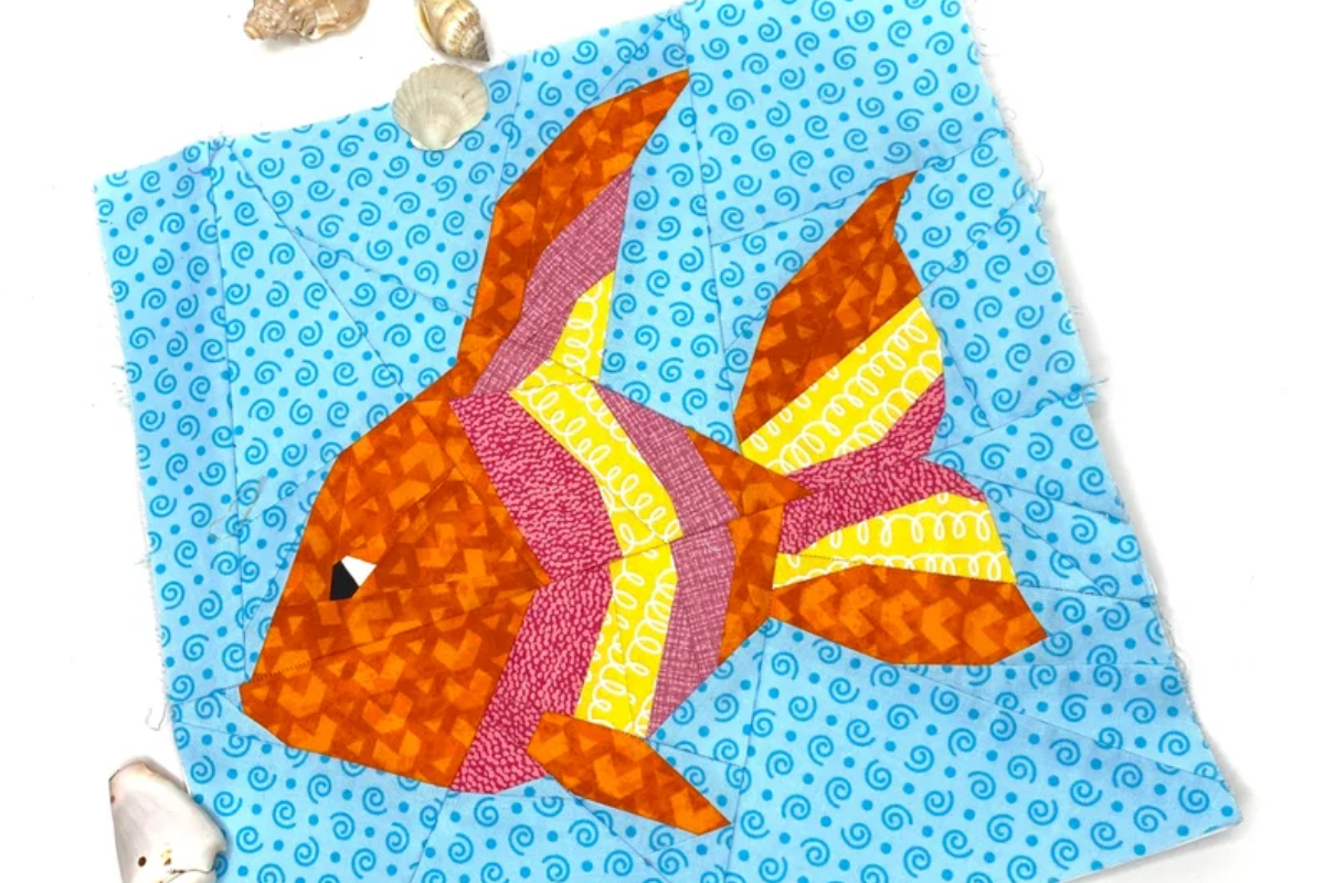 orange angel fish paper piece fish pattern