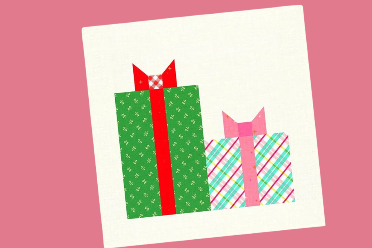 christmas presents in green and multi colored