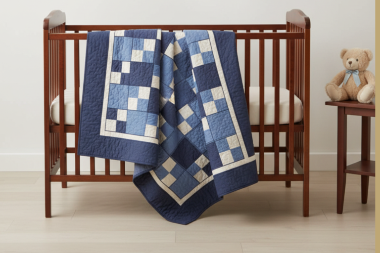 easy 4 patch baby quilt