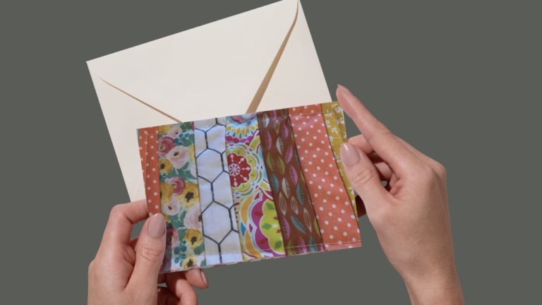 scrap fabric greeting card